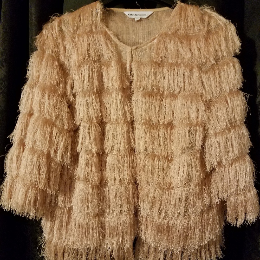 💕YAASSS!! SLAY!!! Rose Gold Layered Fringe Jacket